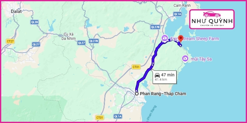 Tuyến đường từ Phan Rang – Tháp Chàm đến Bình Tiên